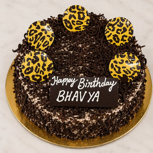 Leopard Print Chocolate Truffle Birthday Cake