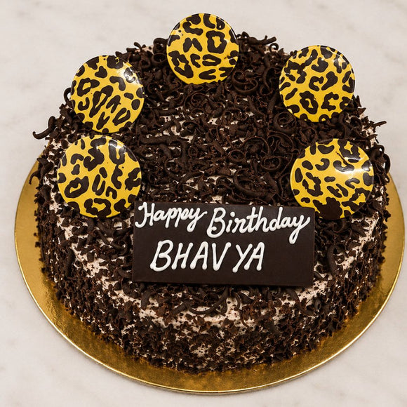 Leopard Print Chocolate Truffle Birthday Cake