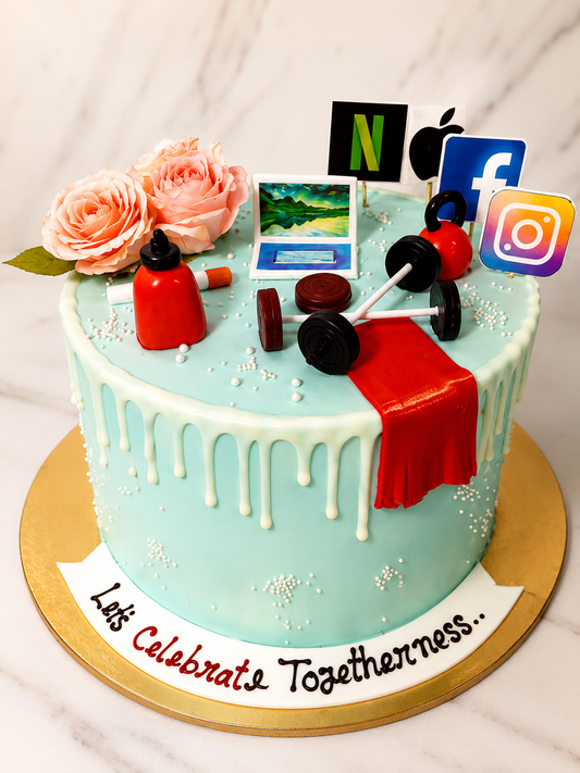 Lifestyle & Social Media Theme Celebration Cake