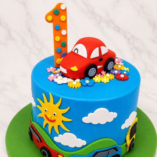 Little Racer First Birthday Cake