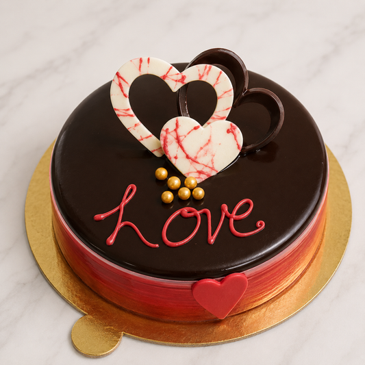 Love Chocolate Mirror Glaze Cake