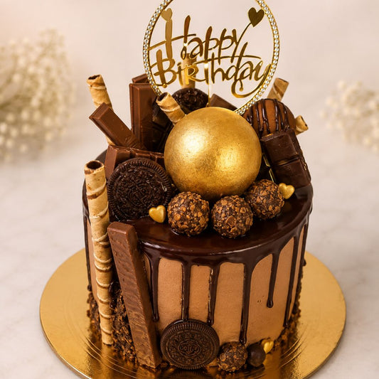 Luxury Chocolate Drip Birhday Celebration Cake