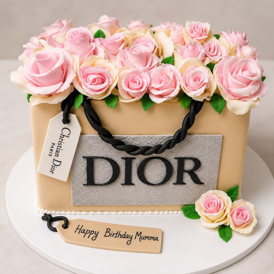 Luxury Dior Floral Bag Birthday Cake