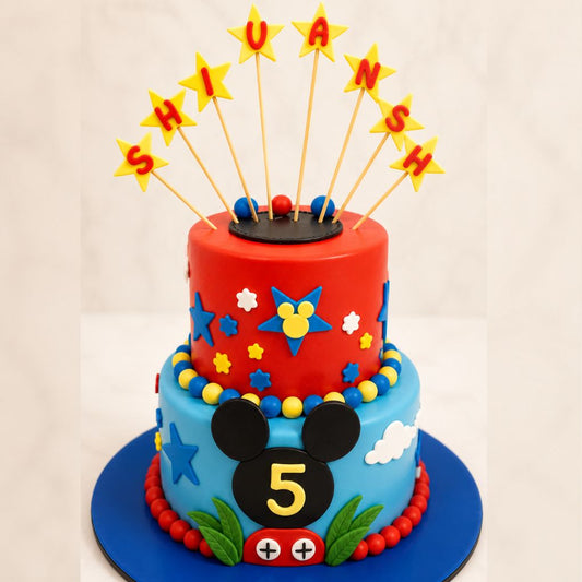 Mickey Mouse Theme Birthday Cake