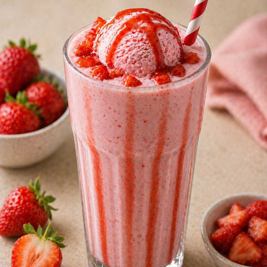 Milk Shake Strawberry with Ice Cream