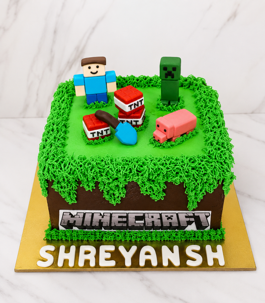 Minecraft Theme Birthday Cake