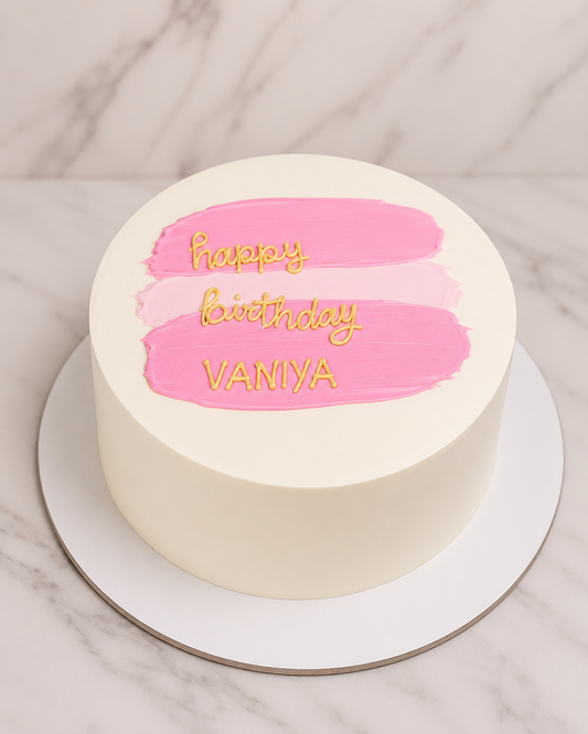Minimalist Birthday Brushstroke Cake