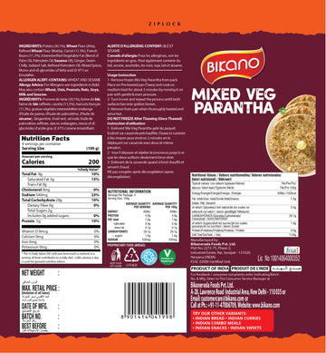 Parantha Mix Veg. Frzn 400g - 0