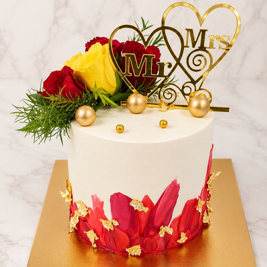 Mr & Mrs Rose Anniversary Cake