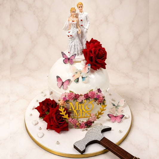 Mr & Mrs Wedding Pinata Cake