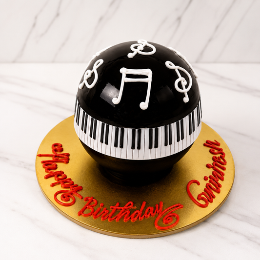 Musical Notes Sphere Cake