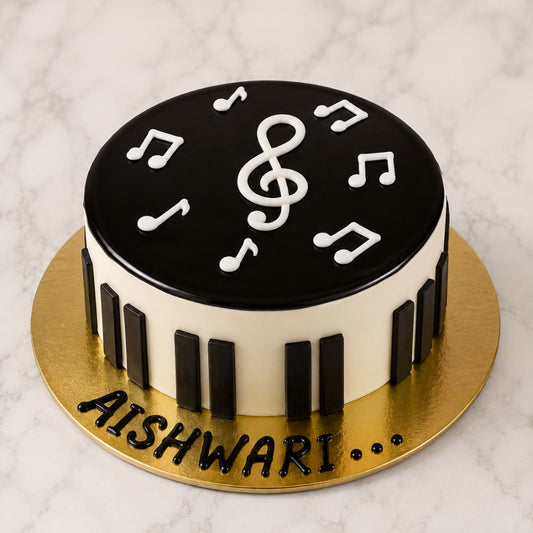 Musical Notes Theme Cake