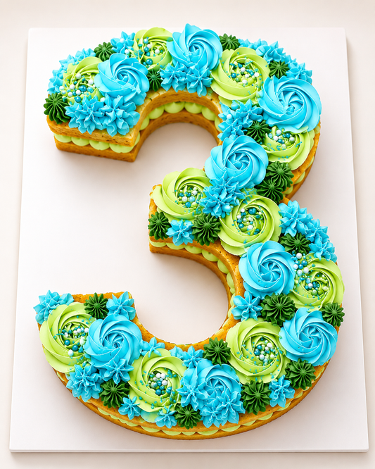Number 3 Buttercream Celebration Cake