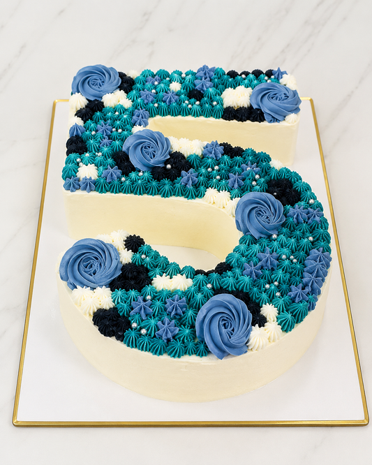 Number 5 Fresh Cream Designer Cake