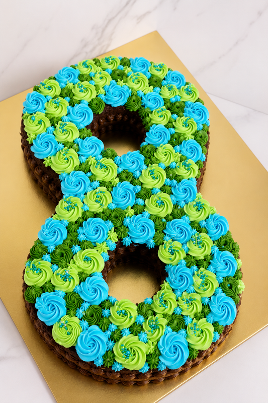 Number 8 Buttercream Celebration Cake