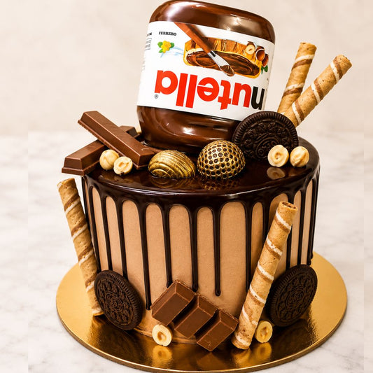 Nutella Hazelnut Chocolate Drip Cake
