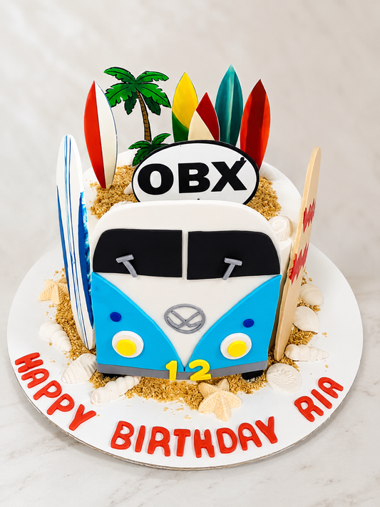 OBX Surf Van Theme Birthday Cake