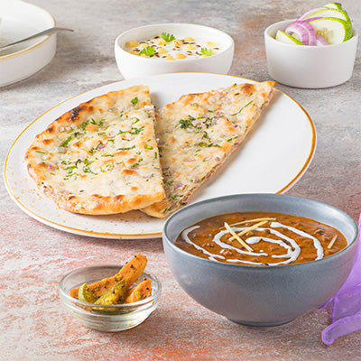 Thali Onion Kulcha Dal Raita