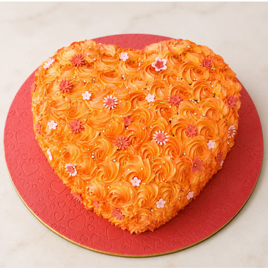 Orange Blossom Heart Cake