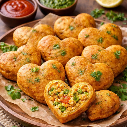 Paneer Pakoda Heart Shape