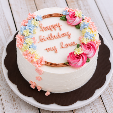 Pastel Floral Love Cake