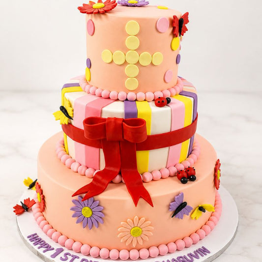 Pastel Gift Box Theme Birthday Cake