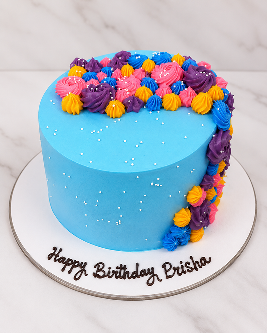 Pastel Rosette Birthday Cake