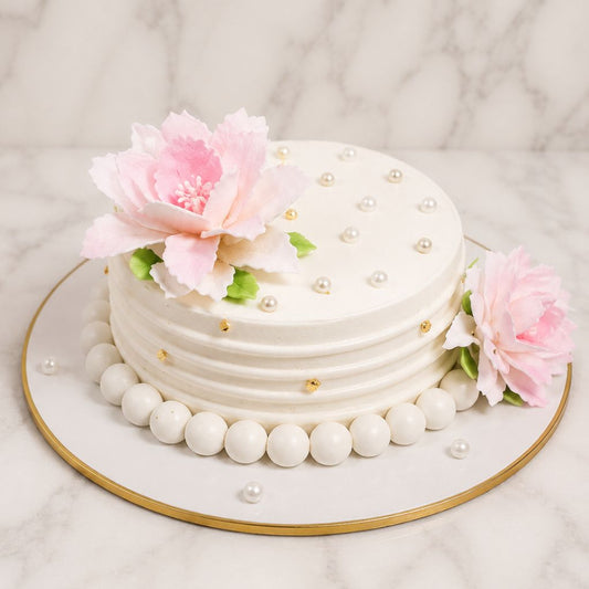 Pearl Blossom Elegant Cake