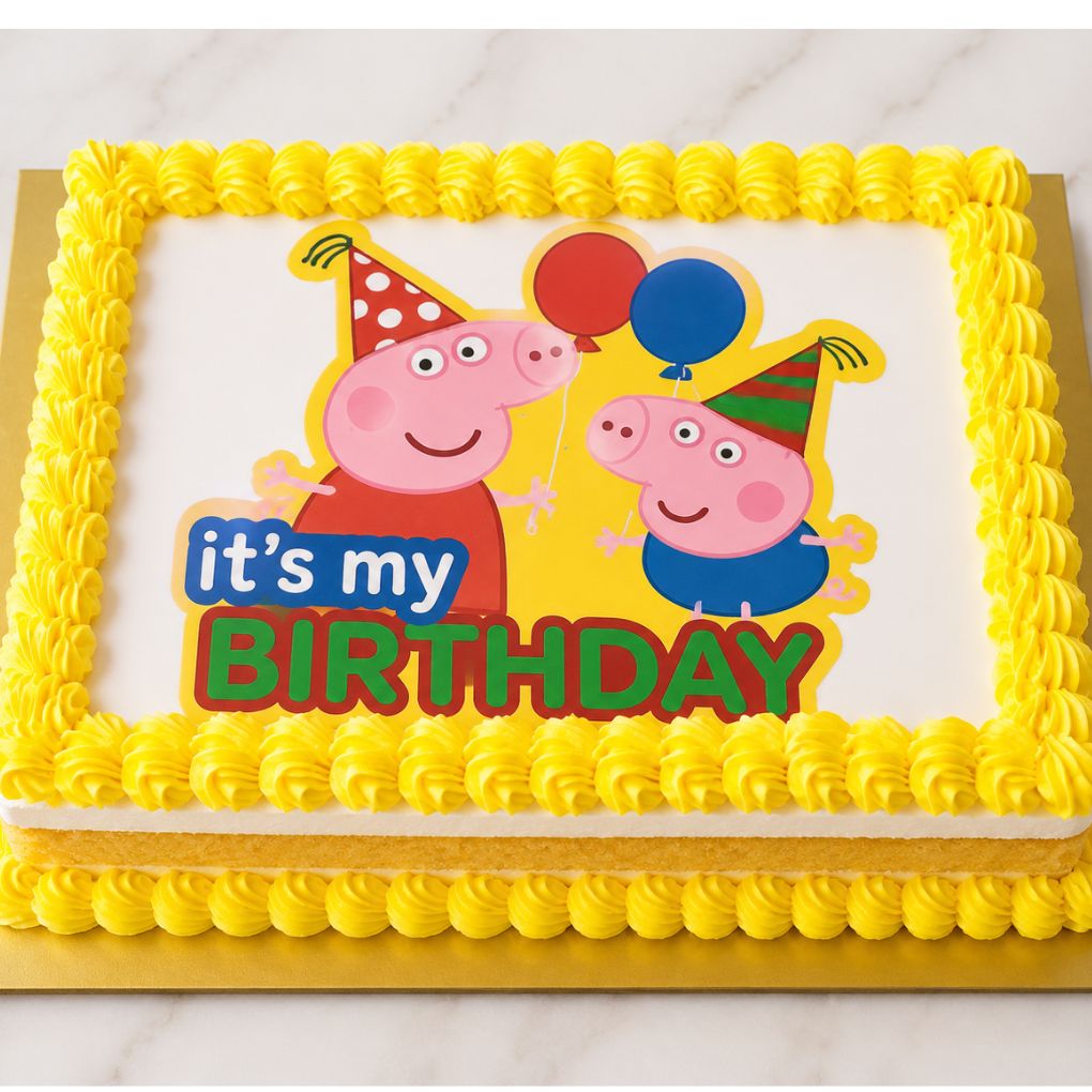 Peppa Pig Birthday Photo Cake