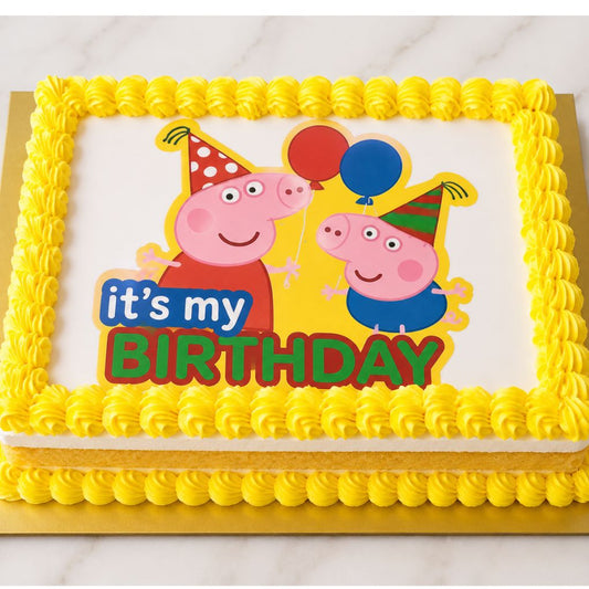 Peppa Pig Birthday Photo Cake