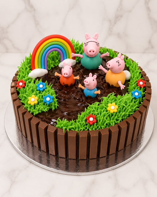Peppa Pig Muddy Puddle Theme Cake
