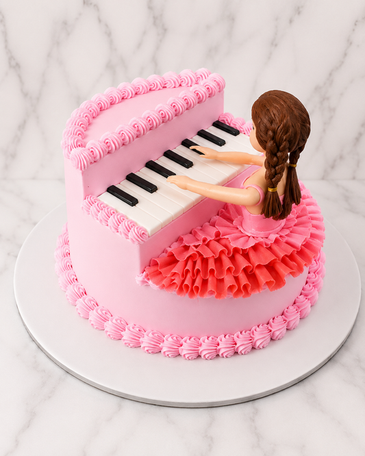 Piano Girl Theme Cake