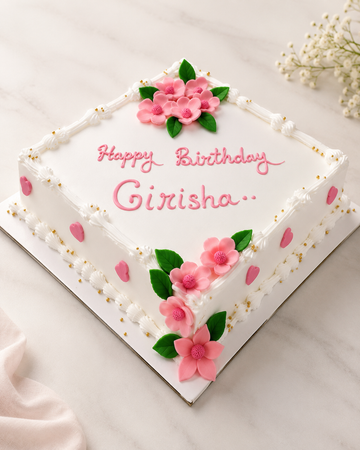 Pink Floral Birthday Cake