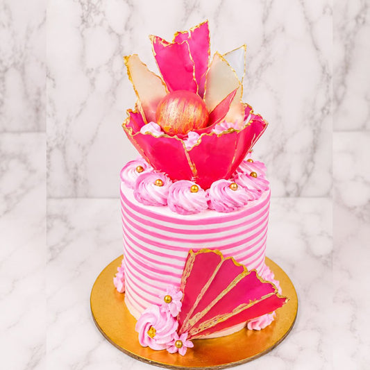 Pink Gold Shard Designer Cake