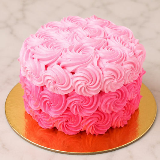 Pink Ombre Rosette Cake