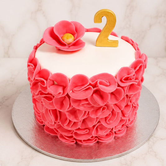 Pink Petal 2nd Birthday Cake