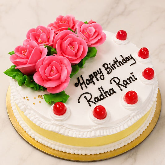 Pink Rose Birthday Cake