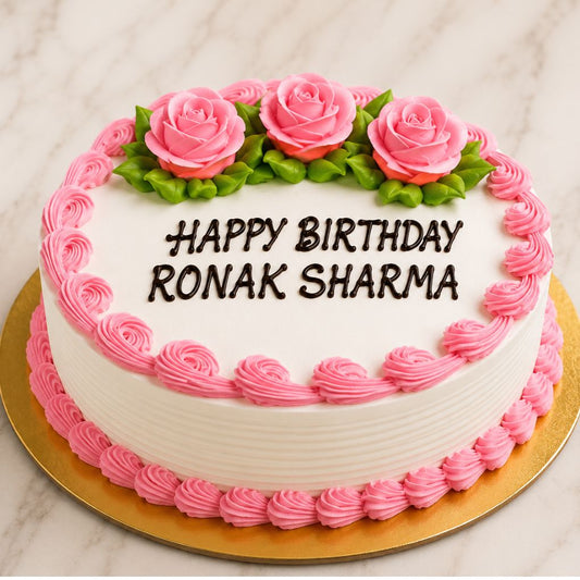 Pink Rose Birthday Cake 2