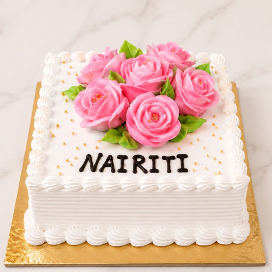 Pink Rose Celebration Cake