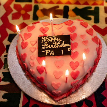 Pink Heart Fondant Celebration Cake