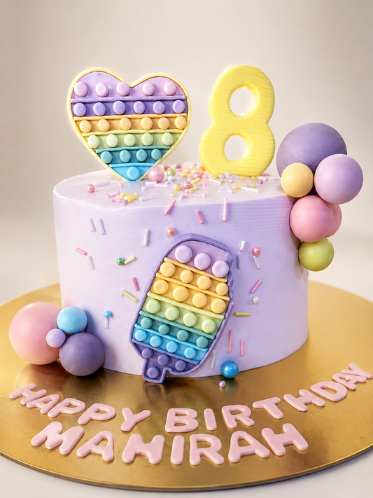 Pop-It Rainbow Theme Birthday Cake
