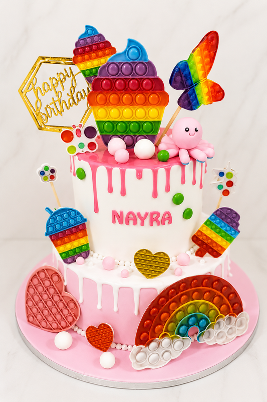 Pop It Rainbow Theme Cake