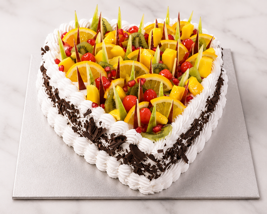 Premium Heart Shape Fresh Fruit Cake