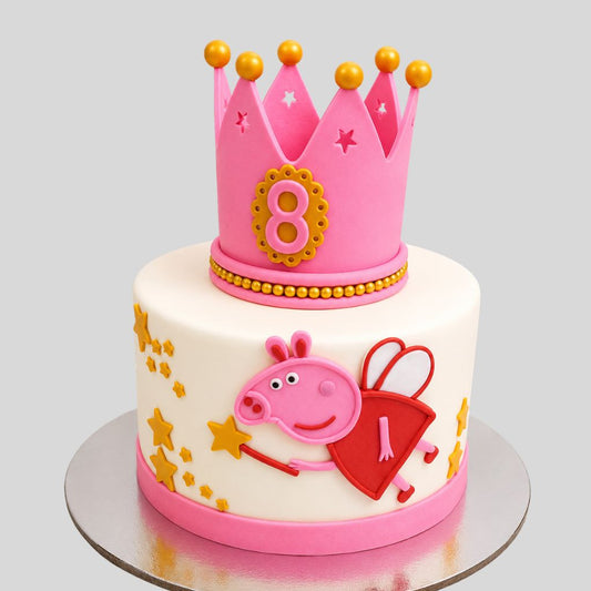 Princess Crown Cartoon Theme Cake