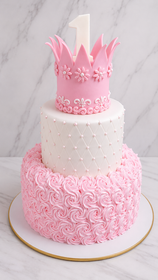 Princess Crown First  Cake