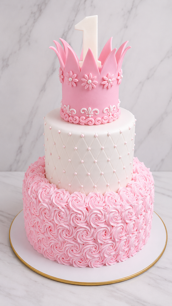 Princess Crown First  Cake