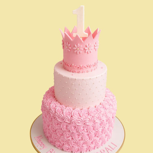 Princess Crown Rosette Birthday Cake