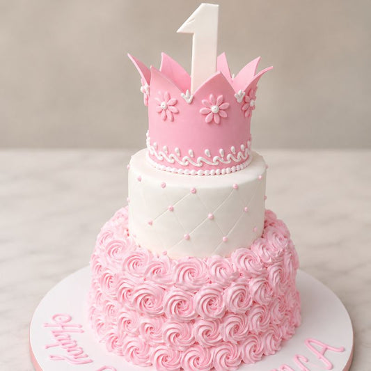 Princess Rosette First Birthday Cake