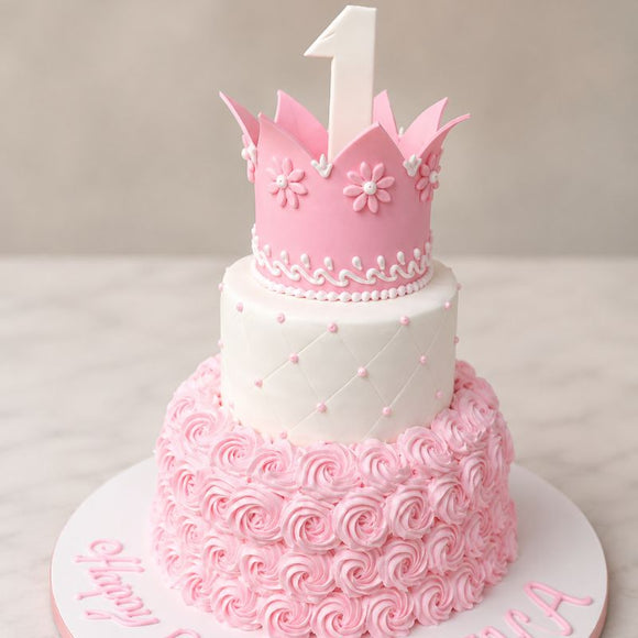 Princess Rosette First Birthday Cake