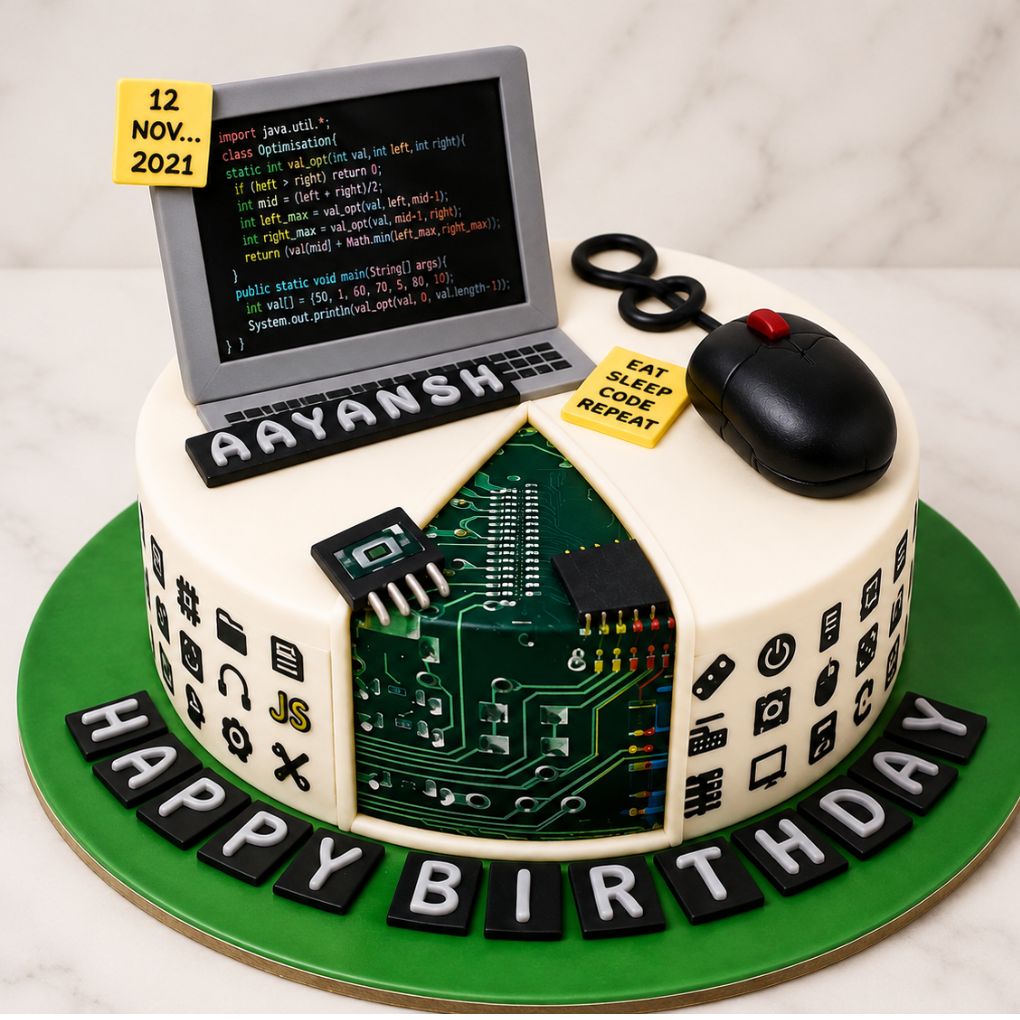 Programmer Theme Birthday Cake
